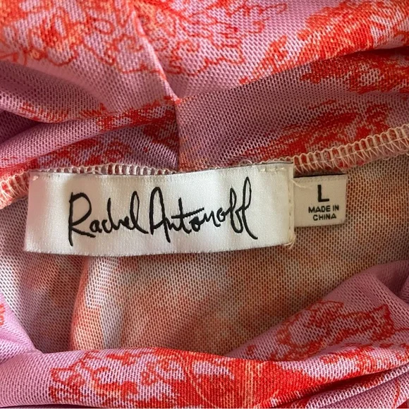 Rachel Antonoff Taffy Batter MANHUNT Lillian Pink/Red Mesh Knit Top Size Large - Picture 2 of 16